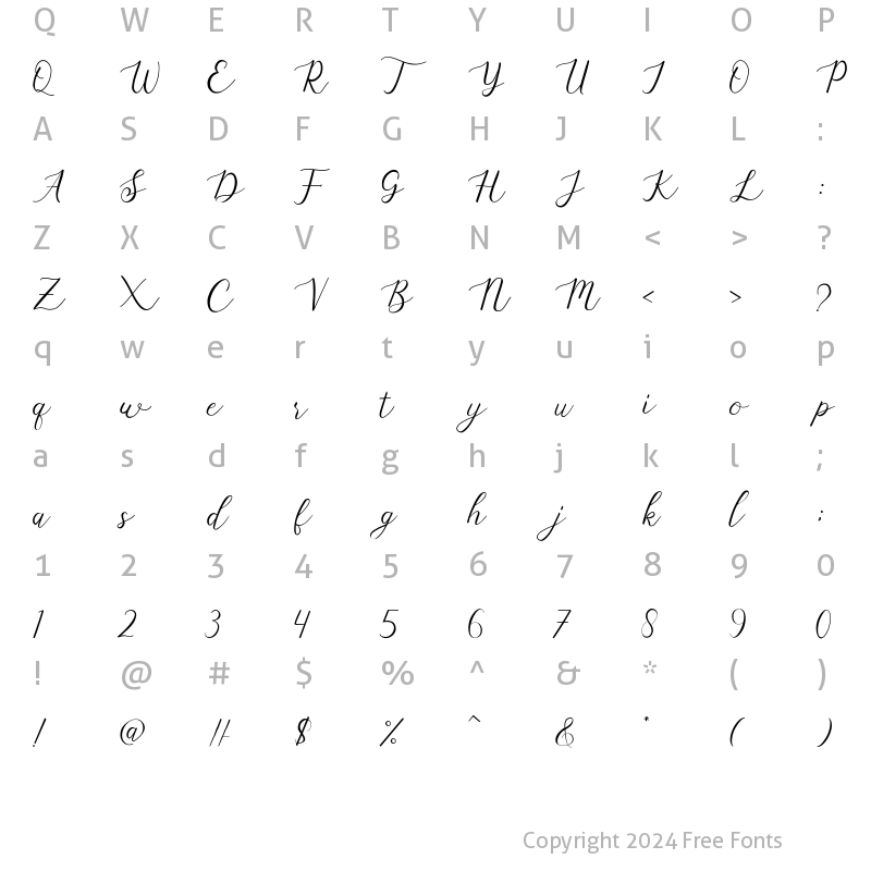 Character Map of marlina Regular