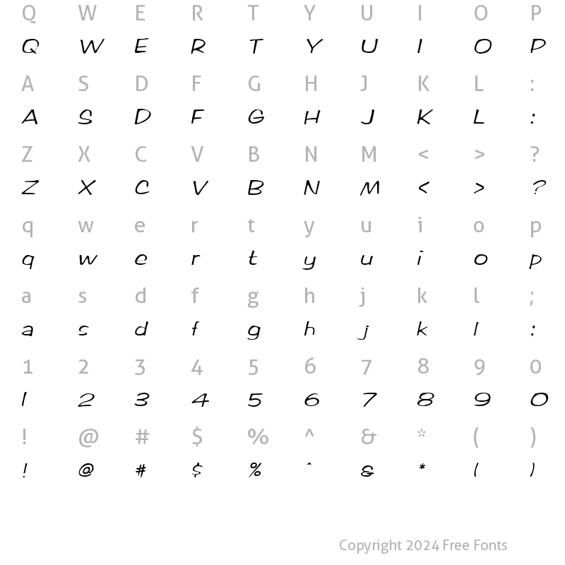 Character Map of Marlo Italic