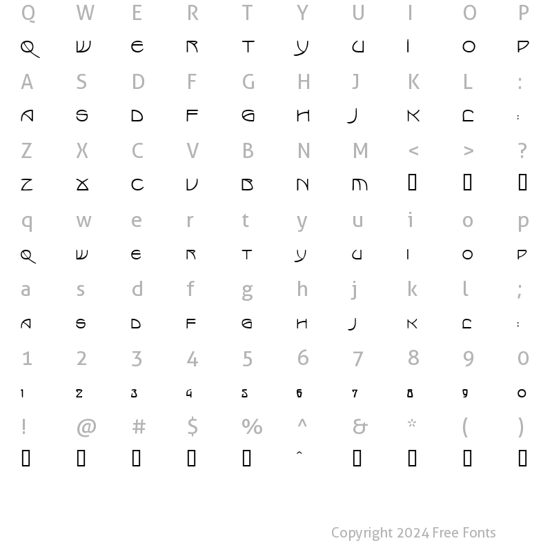 Character Map of Marlowe Bold