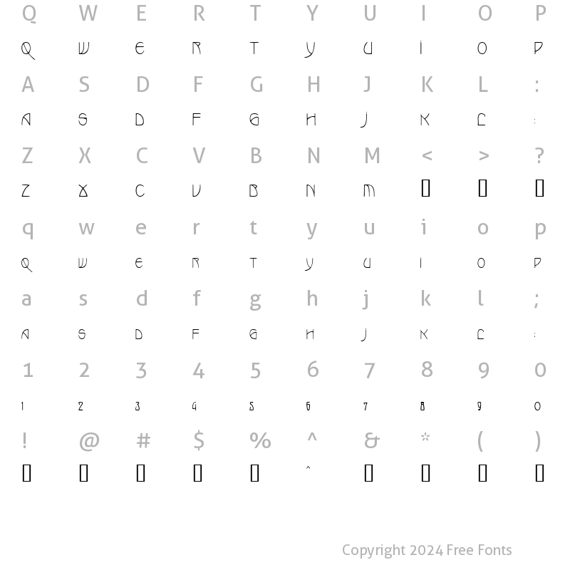 Character Map of MarloweCondensed Regular