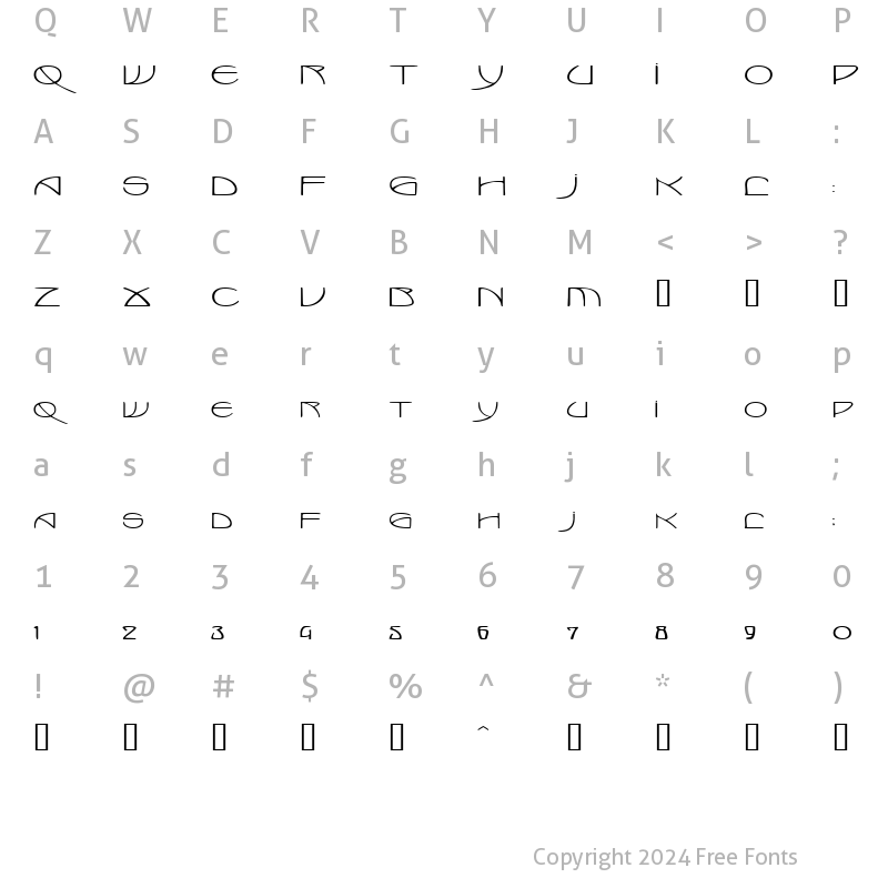 Character Map of MarloweExtended Regular