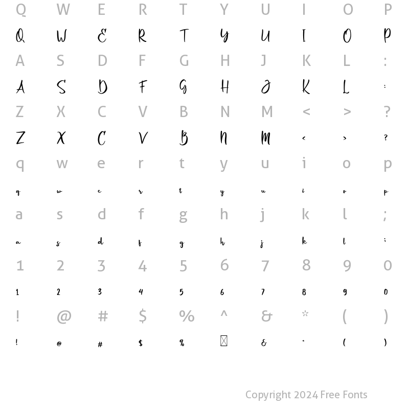 Character Map of Marlyn Regular