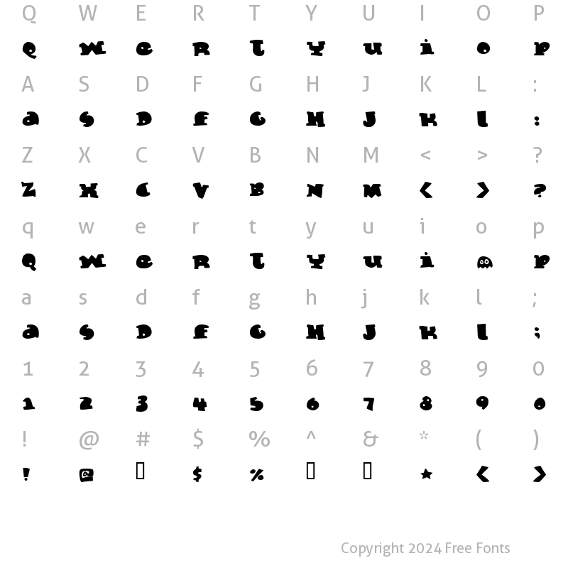 Character Map of Marmelade Guys Regular