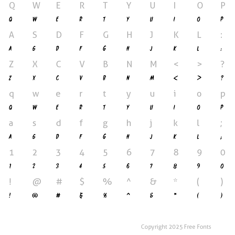 Character Map of MaroonedOnMars BB Regular