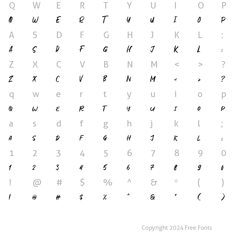 Character Map of Marqez Regular