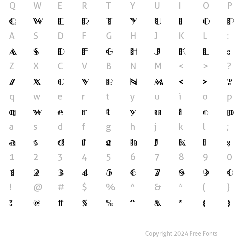 Character Map of Marquee Flash Regular