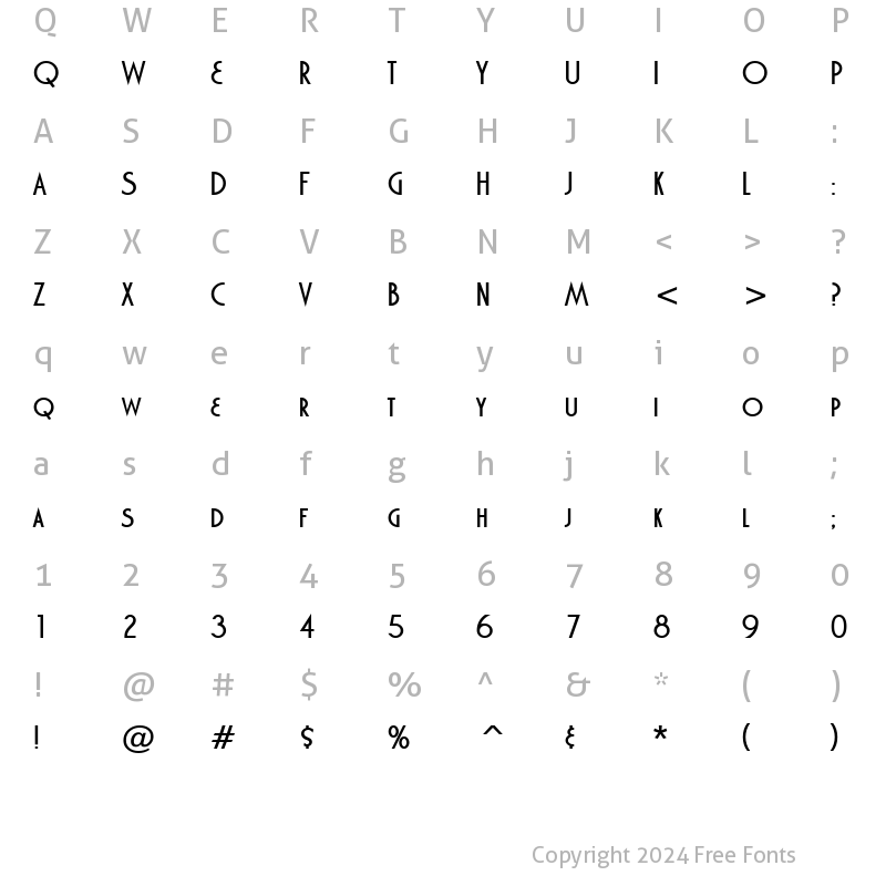 Character Map of Marquisette BTN Bold