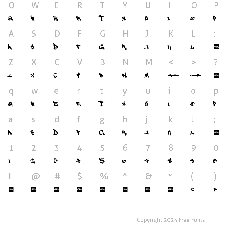 Character Map of MARSNEVENEKSK Regular