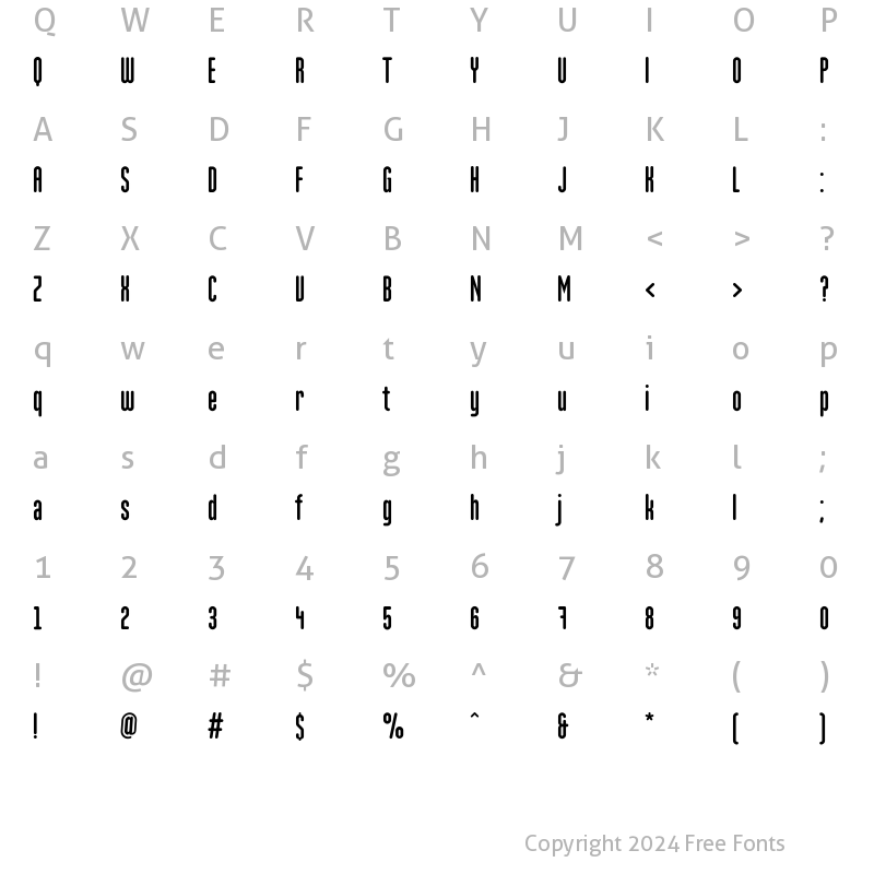 Character Map of Marten Regular