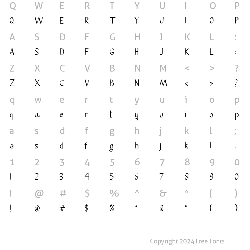 Character Map of Martend Regular