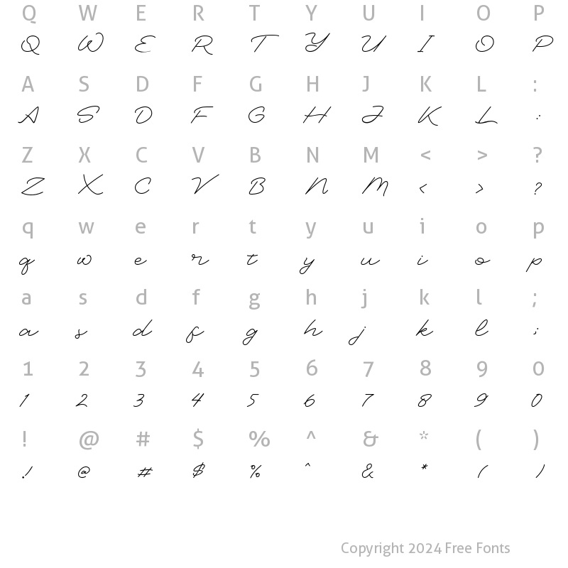 Character Map of martha Regular