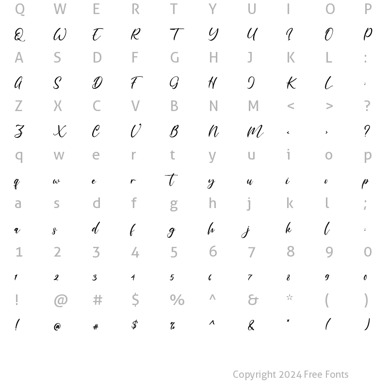 Character Map of Marthalica Regular