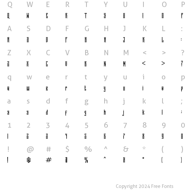 Character Map of Marthapura Regular