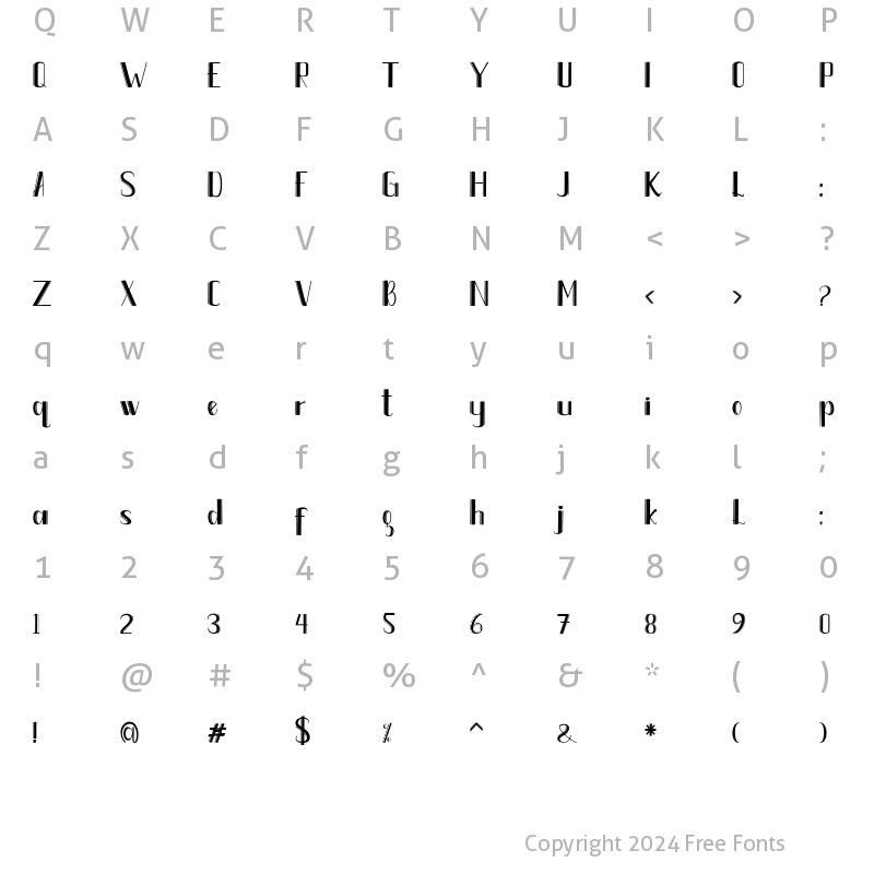 Character Map of Marthea Regular