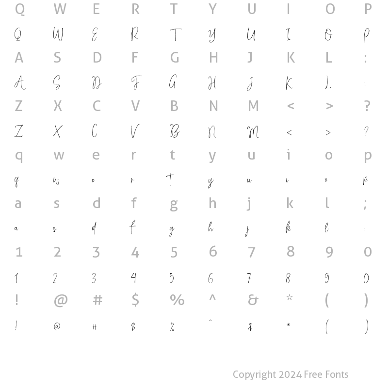 Character Map of Marthens Regular