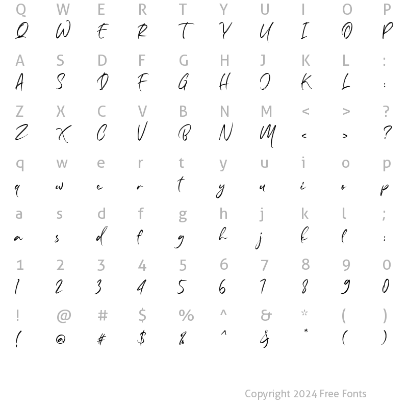 Character Map of Marthiline Regular