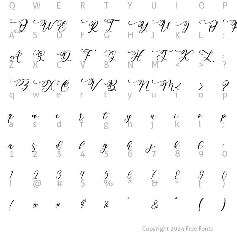 Character Map of Marthiya Regular