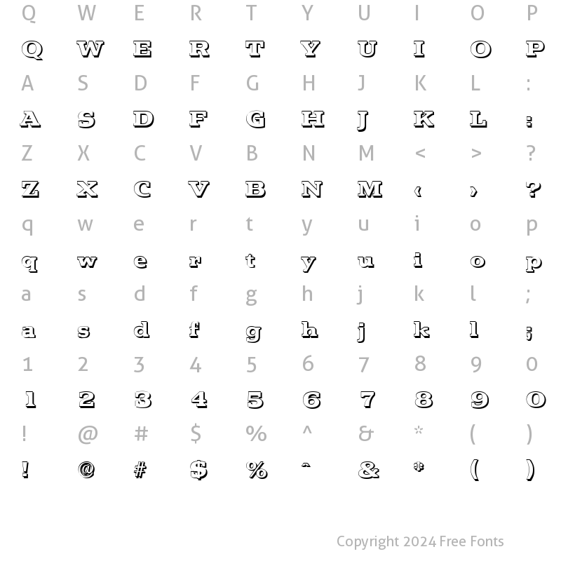 Character Map of MartinBeckerShadow-ExtraBold Regular