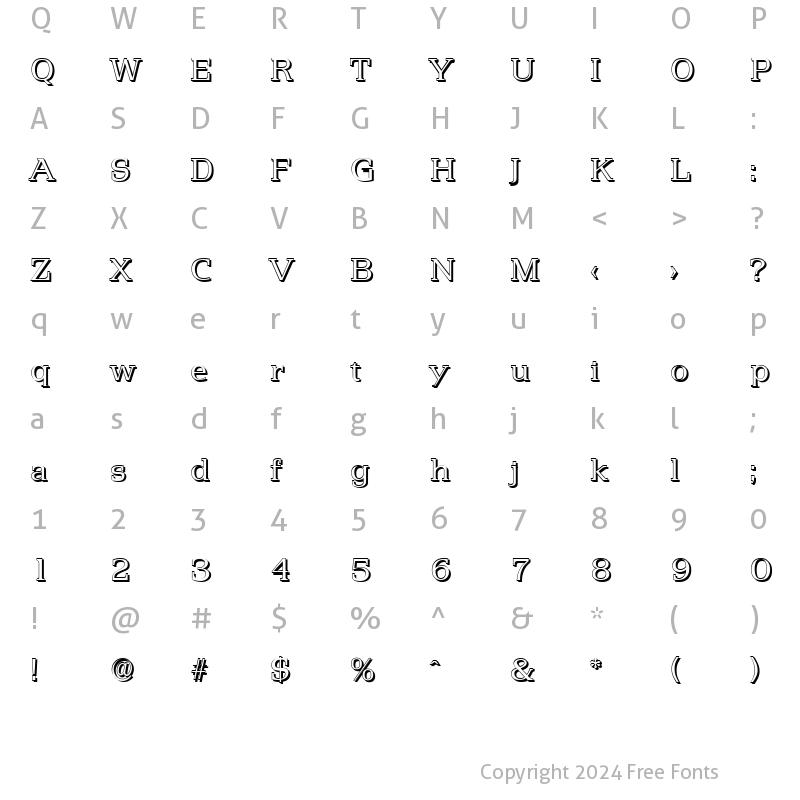 Character Map of MartinBeckerShadow-Light Regular