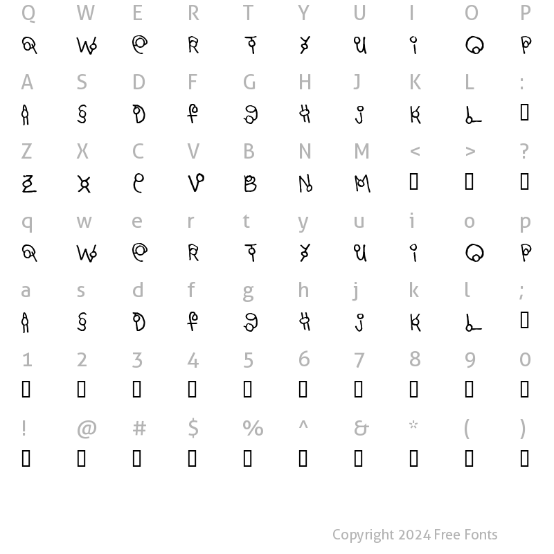 Character Map of Martini Olive Regular