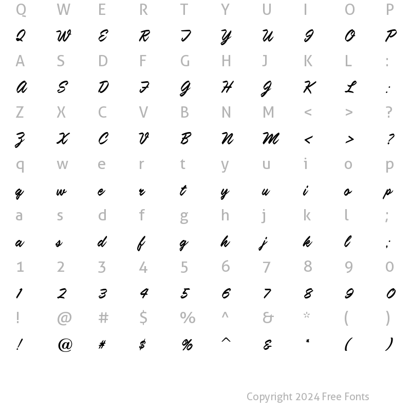 Character Map of MartiniJF Regular