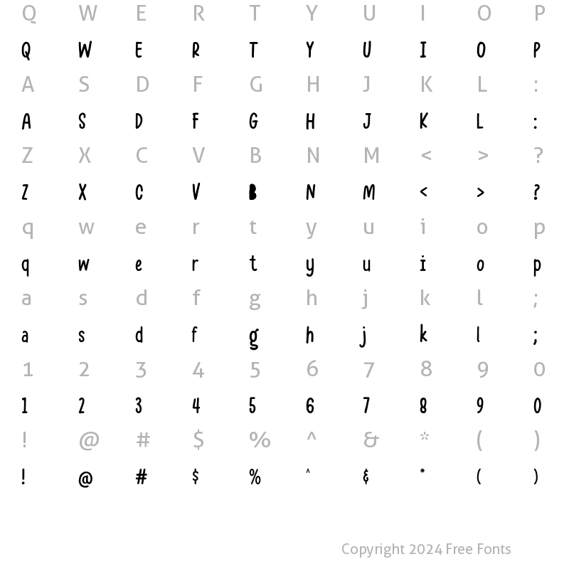 Character Map of Marviona Regular