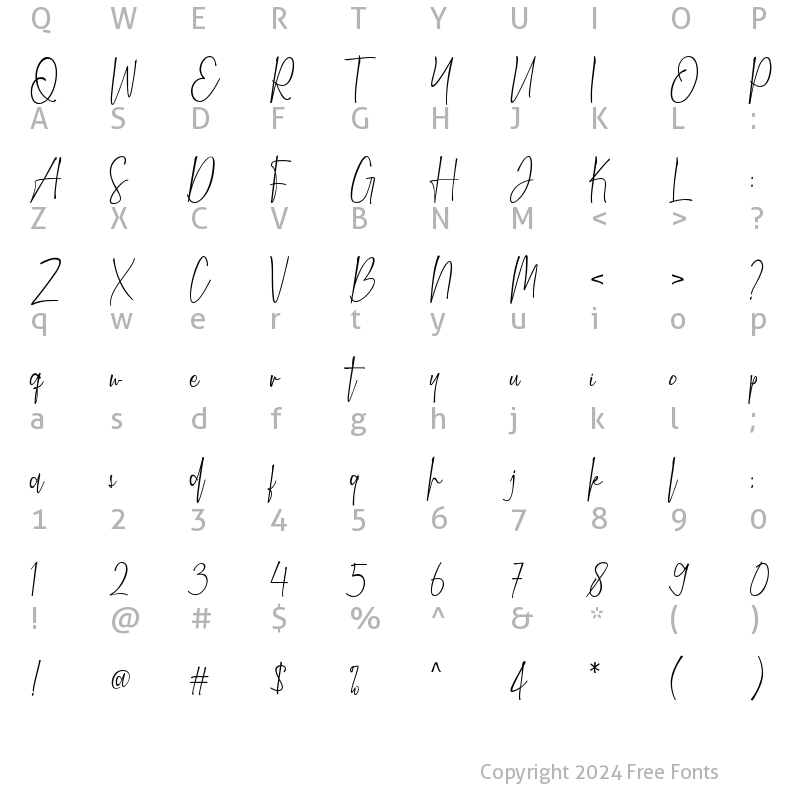 Character Map of Marwah Signature Regular