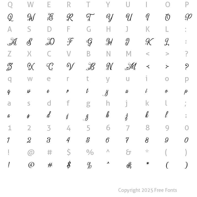 Character Map of Marxellina Regular