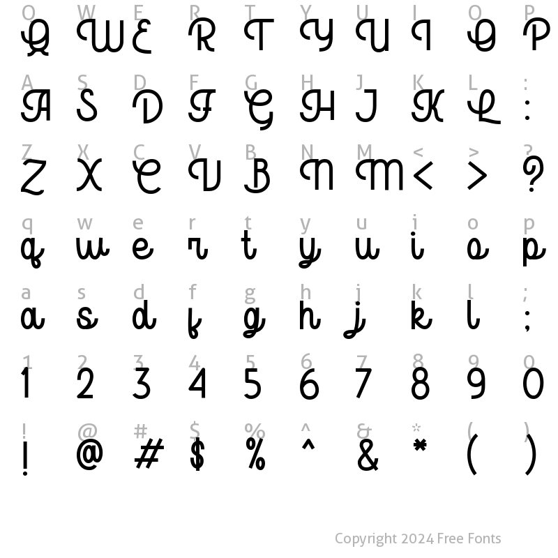 Character Map of Marylane Regular