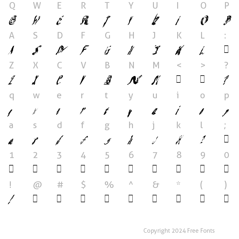 Character Map of Mash Note Normal