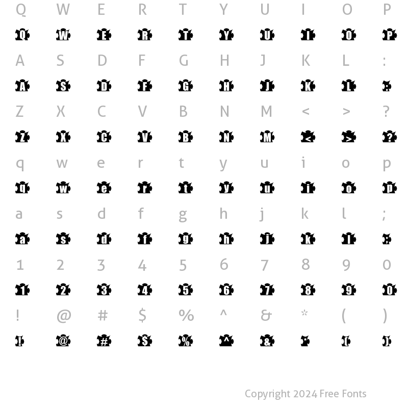 Character Map of mashy Jigsaw mashy Jigsaw