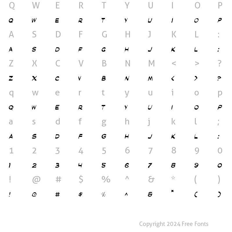 Character Map of Masked Marvel Light Light