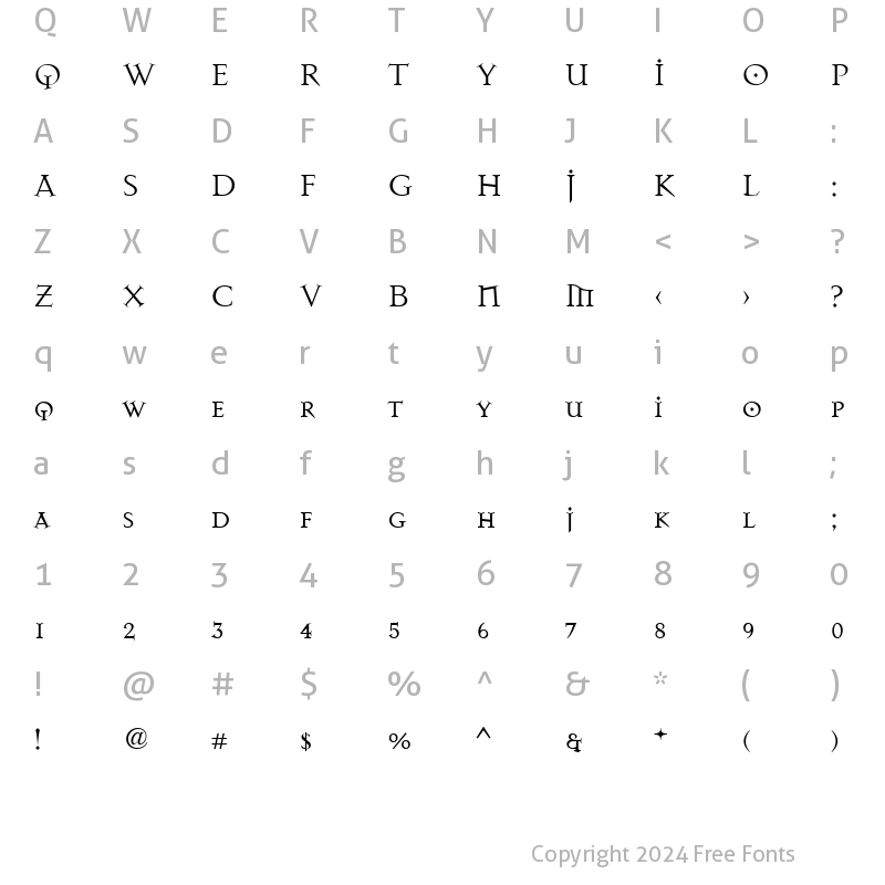 Character Map of MasonAlternate Regular