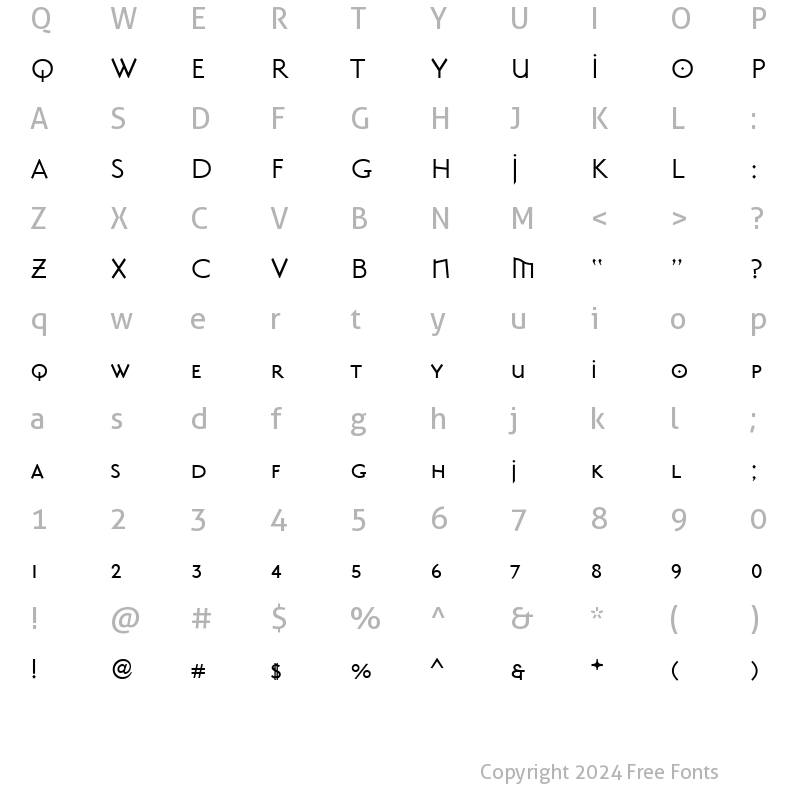 Character Map of MasonSansAlternate Regular