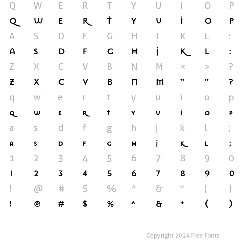 Character Map of MasonSansBold Bold