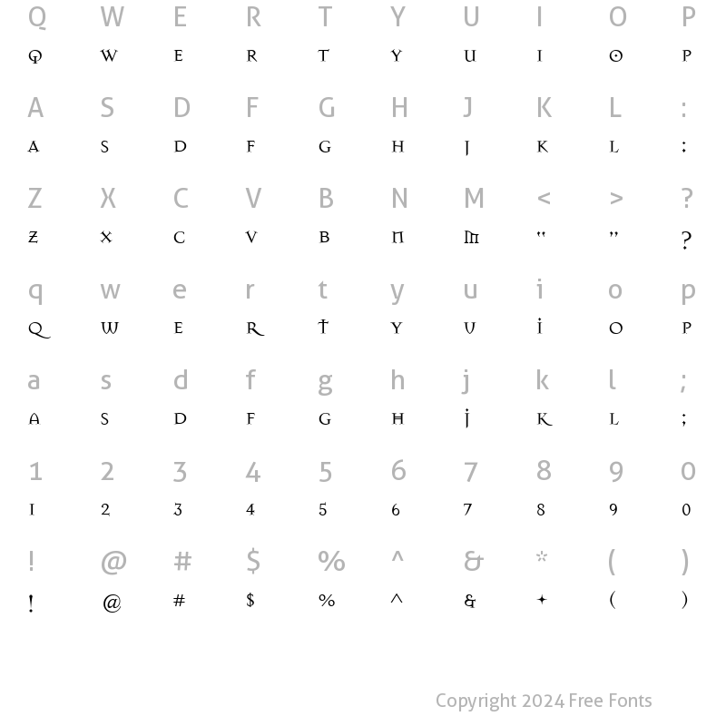 Character Map of MasonSerifSuper