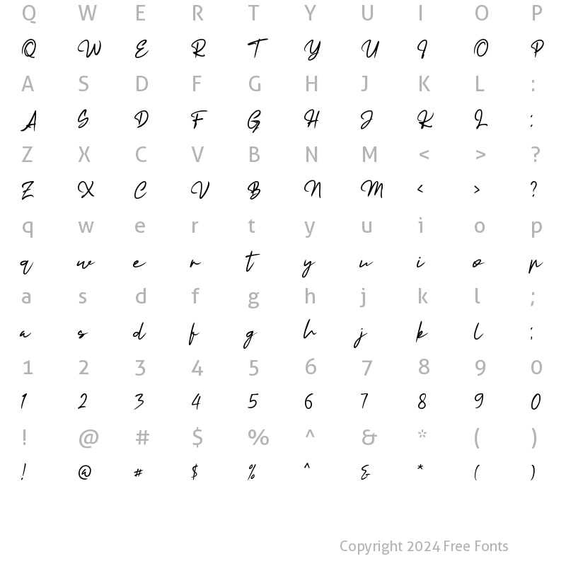 Character Map of Masquero Regular