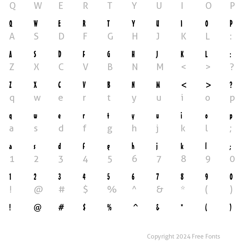 Character Map of Massey Condensed Normal