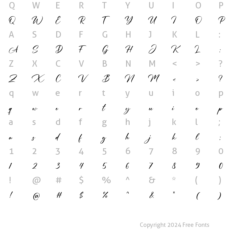 Character Map of Massillo Regular