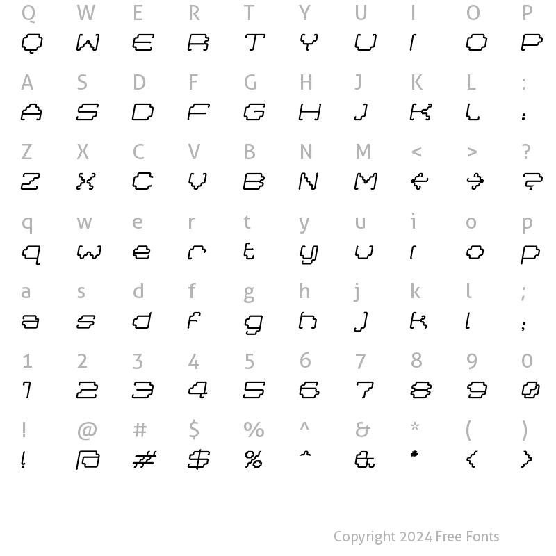 Character Map of Masta Italic