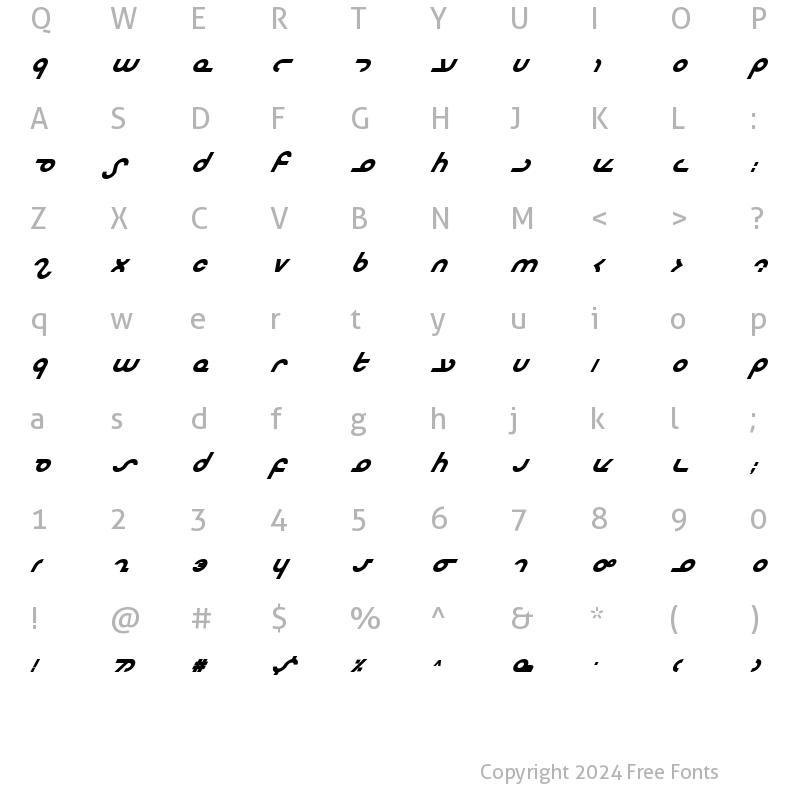 Character Map of Masterdom Bold Italic Bold Italic