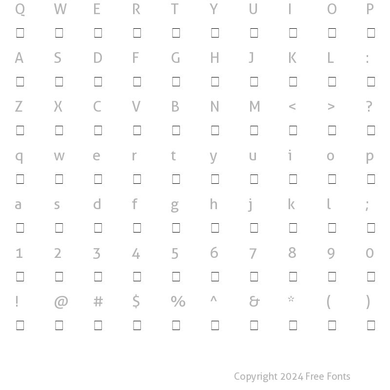 Character Map of Masterforce Regular