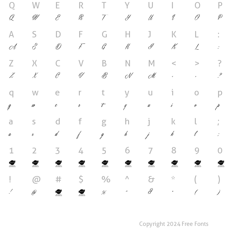 Character Map of Masterics Personal Use Regular