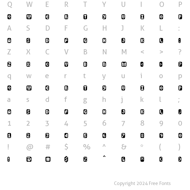 Character Map of Mastertext Boxed Regular