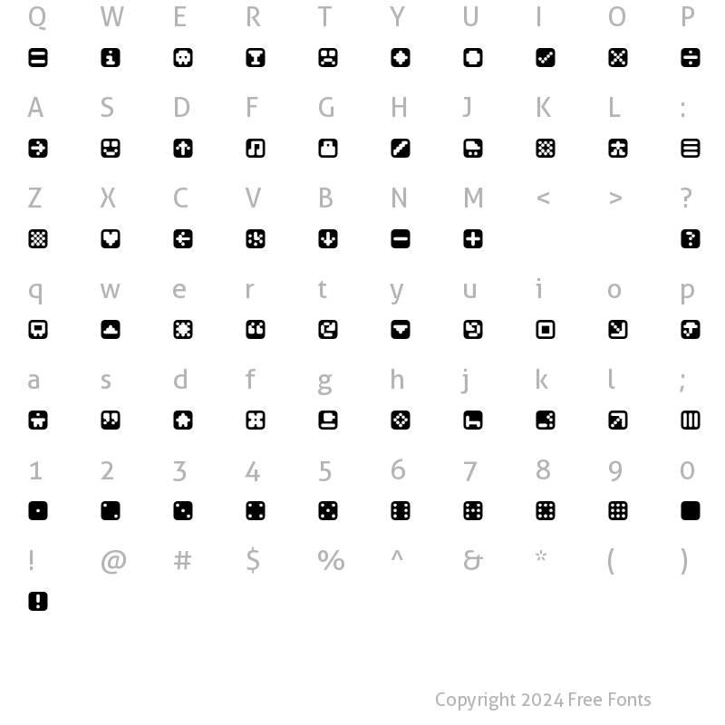 Character Map of Mastertext SymbolsOne Regular