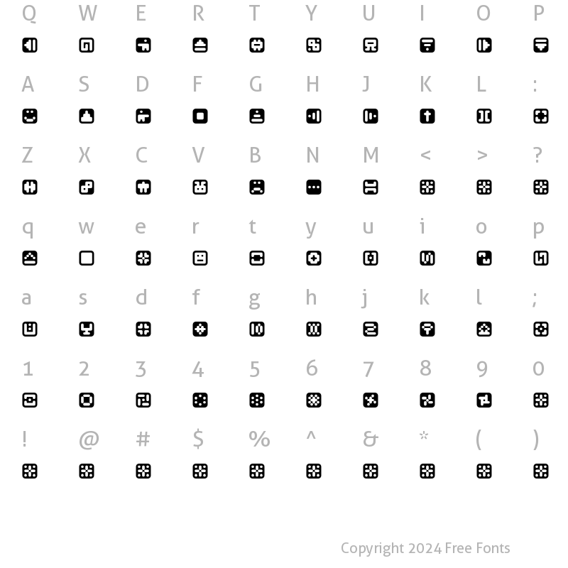 Character Map of Mastertext SymbolsTwo Regular