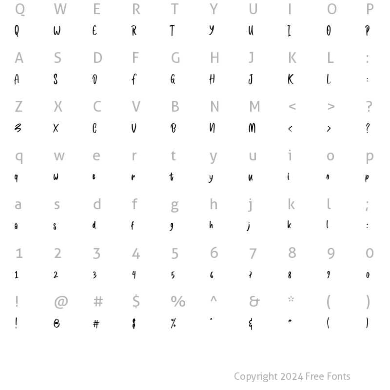 Character Map of Masticated alt Regular