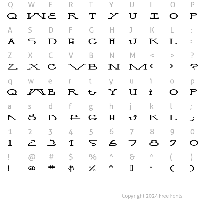 Character Map of Mastillo Regular