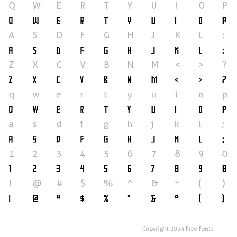 Character Map of Mastodon Bold