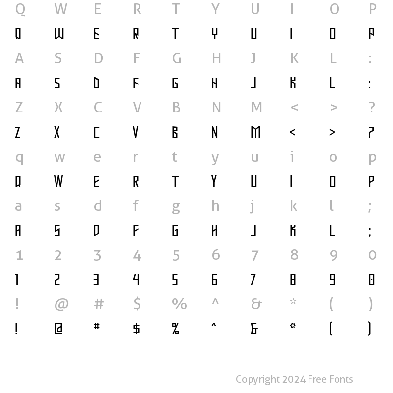 Character Map of Mastodon Regular